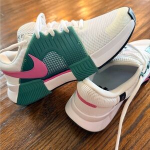 Nike Women's White, Green, and Pink Sneakers